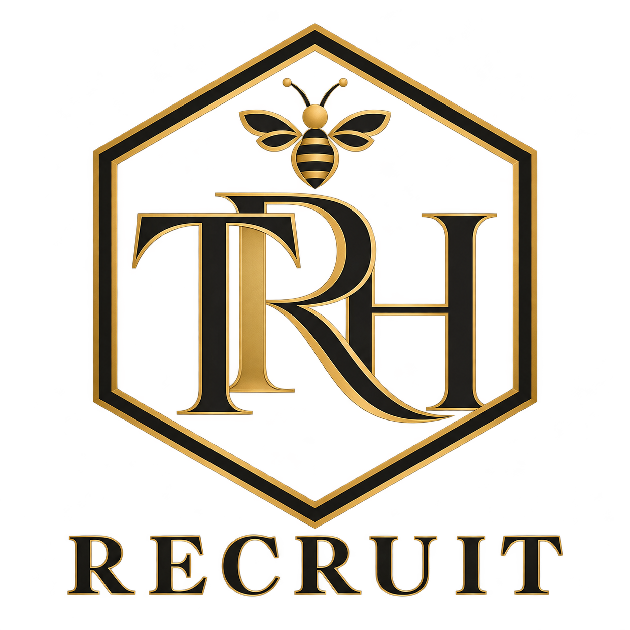 TRH Recruit honeycomb and bee logo